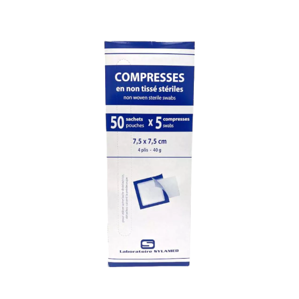 Compresses non-tissé stériles 7.5 cm x 7.5 cm