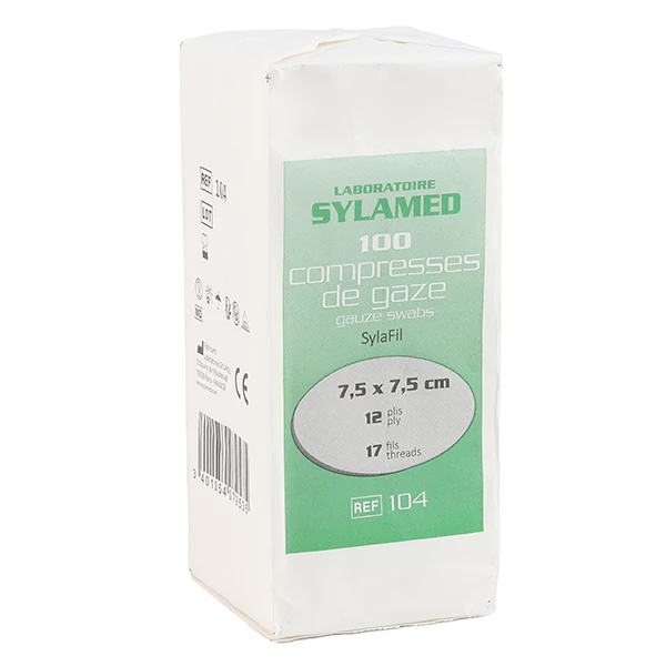 Syla Fil Compresses de gaze non stériles 7,5 x 7,5 cm